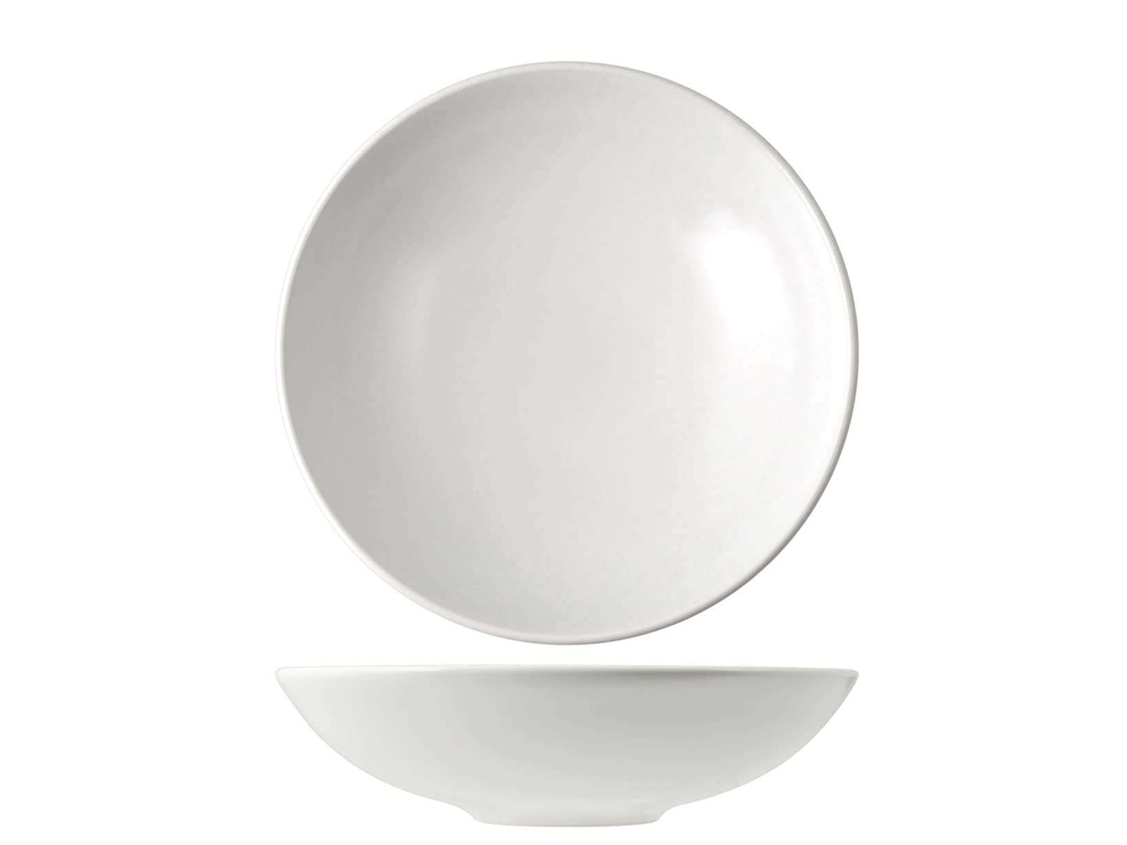 H&H 14068 Denver Set of 6 Soup Plates, Stoneware, White, 20 cm