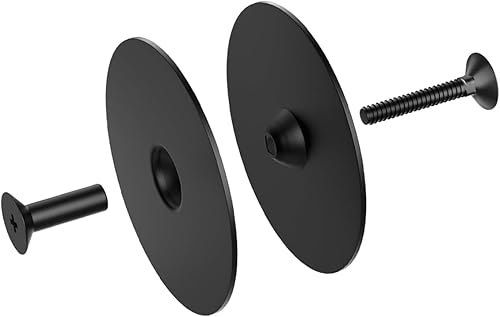 Placa de cubierta para orificio de puerta, placa redonda de cubierta de cerrojo de 2-58 pulgadas de diámetro (negro mate), cerraduras y puertas de
