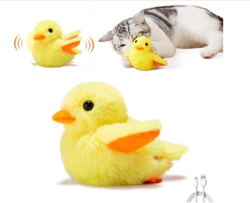 Potaroma Flapping Duck Cat Toys, Rechargeable, Catnip Included, Interactive Cat Teaser Toy for Indoor Cats, 5"