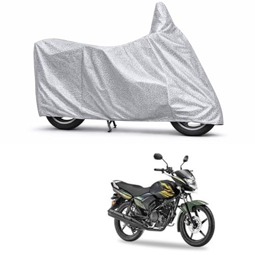 Image of 100% Waterproof Two Wheeler Body Cover Multi Layered Fabric Designed for Yamaha Saluto | Belt Buckle Lock | Silver Mag