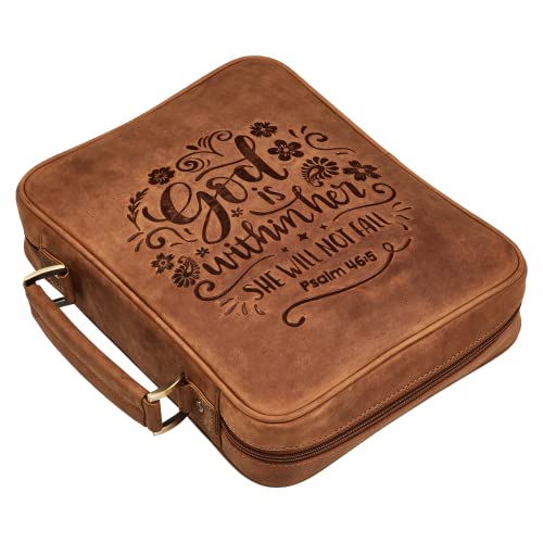 Elizo Leather Bible Cover For Men Bible Case For Men, Medium Leather Bible Covers For Women, Bible Bag Mens Bible Cover Book Cover Holder, Bible Bookmark Accessories Bible Gifts Carrying Case Embossed #TOP5