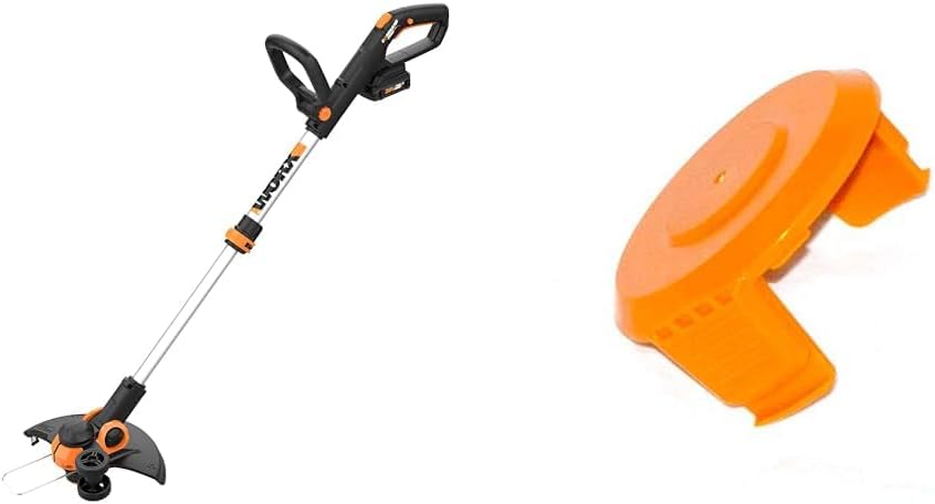 Worx String Trimmer Cordless GT3.0 20V 12" Edger & Weed Trimmer 2 Batteries Charger Included WG163 with Spool Cap Cover Cordless Trimmers WA6531