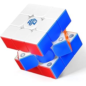 GAN 356ME Magnético Speed Cube de Edición Mejorada,Cubo Mágico 3x3 con 48 Imanes/GES Pro+/4 Niveles de Elasticidad,Profesional Original Iman-tado Cubo de Velocidad (Sin Pegatinas)