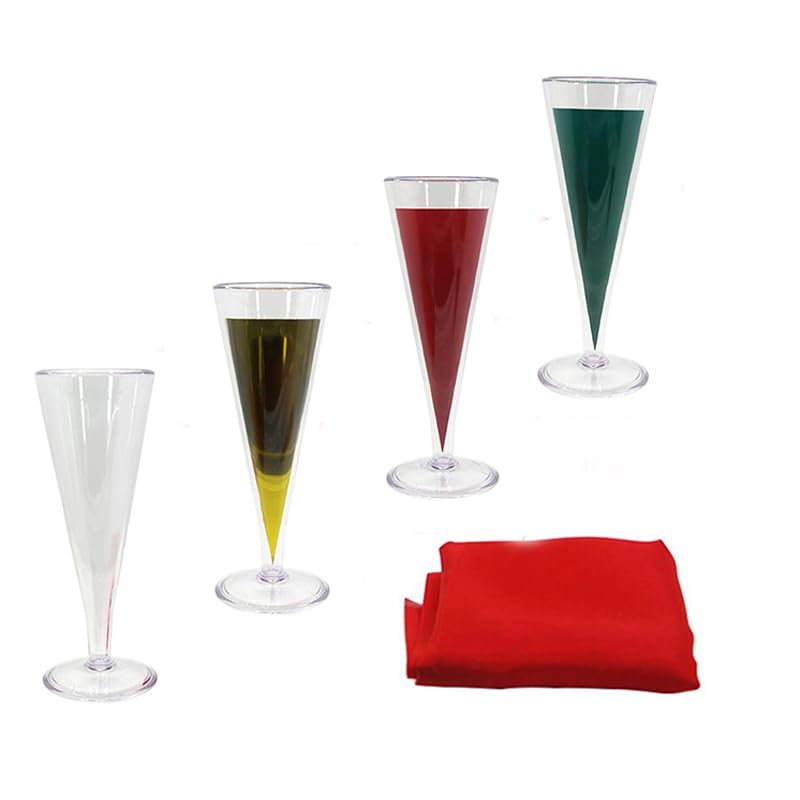 MOMOMAGE Liquid Color Change Magic Props Glass Color Change Chameleon Champagne Magic Tricks Stage Close up Gimmick Illusion