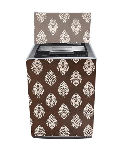 Image of WOAH Top Load Fully Autometic Washing Machine Cover Compatible With ifb samsung bosch whirlpool haier lg and All Brand Universal Size 7kg | 7.5kg | 8kg (Brown Jhad) D