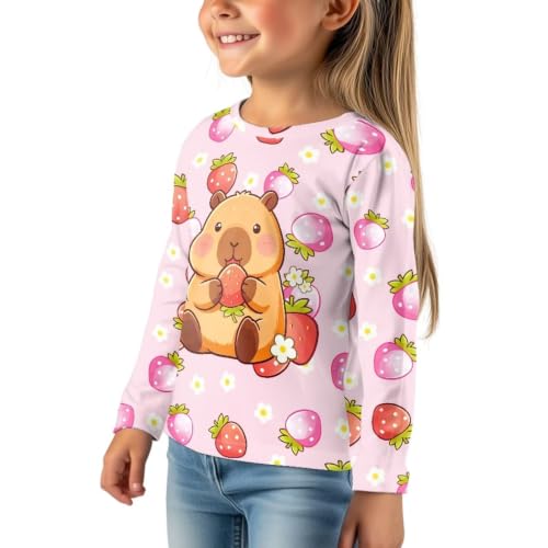 Image of WELLFLYHOM Long Sleeve T-Shirt for Boys Girls 3-16 Years Old Tee Tops Crewneck Pullover Shirts Fall Outfits