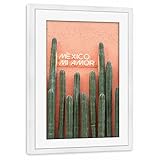 artboxONE Poster mit Rahmen weiß 75x50 cm Mexiko Mi Amor 