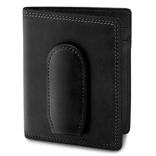 Bosca Men's Wallet, Dolce Leather Front Pocket Bifold Wallet with Magnetic Clip