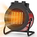 Elevoke Space Heaters for Indoor Use, 1500W PTC Electric Heater with 90°Adjustable Angle, Fast Safety Heat, Small Portable Heater for Office Home (Red)