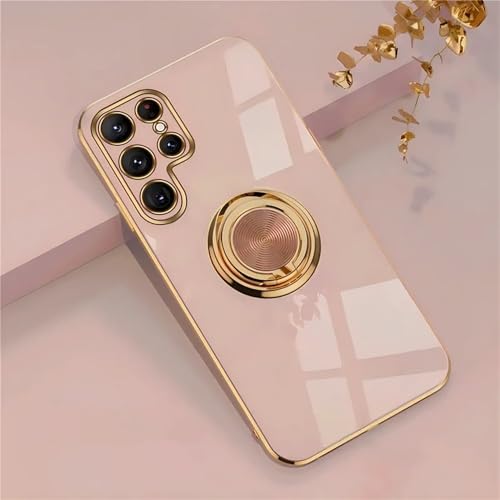 Coque de téléphone Samsung S25 Plus rose antichoc avec anneau de maintien TPU
