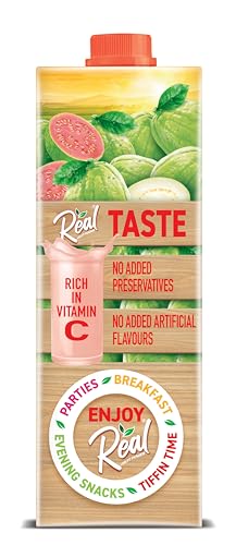 Image of DABUR Real Guava Fruit Juice -1L (Pack Of 2) | Rich In Vitamin C | No Added Preservatives, No Artificial Colors & Flavours |Daily Dose Of Fruit Nutrition | Tasty, Refreshing & Energising Drink