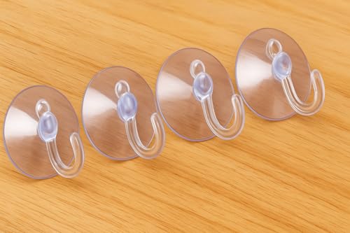 Image of Transparent Rubber Vacuum Sucker Hooks for Glass,Mirror | Hanger Strong Suction Cup Bathroom Kitchen Window Wall Accessorie(Pack of 3)