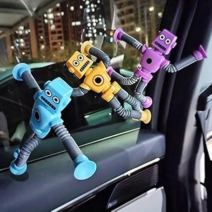 HARKASH Giraffe with Robot Men It's New Bendable Telescopic Shape Changing Tubes Sensory Toys Pop Creative Suction Strees Relif Toy for Children Toddler - Multicolor (3 Robot)