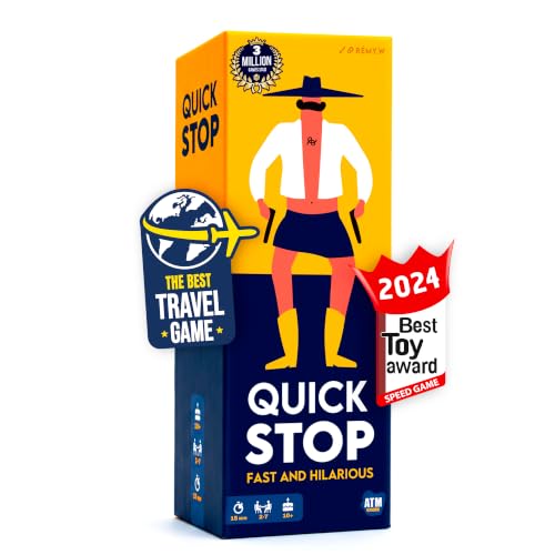 QUICKSTOP | Card Game for Family and Friends | Fast and Hilarious | 2-7 players | Party Game for Adults and Kids 10+ | 15 minutes Playing Time