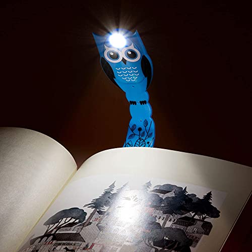 Image of Gifts for Readers & Writers Book Light for Kids, Clip On Reading Light for Bed, 2in1 Flexilight Pals & Bookmark, Small & Lightweight with a Soft Glow, 2 Batteries Included, Owl