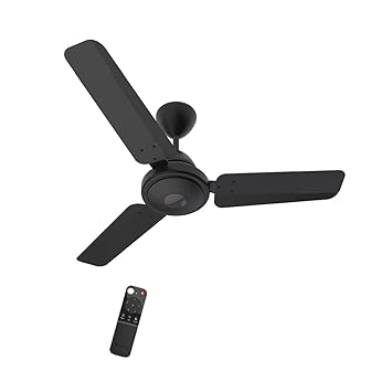 atomberg Efficio 900mm BLDC Motor 5 Star Rated Ceiling Fans for Home with Remote Control | Upto 65% Energy Saving High Speed Fan with LED Lights | 2+1 Year Warranty (Matt Black)