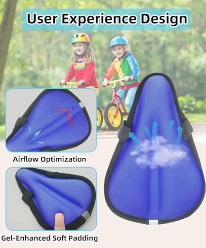 image for Csmile Kids Bicycle Seat Cushion Cover for Boys and Girls, Anti-Slip B