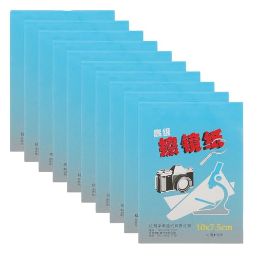 COLLBATH Toallitas para Lentes de Gafas y Microscopio, Papel de Limpieza Profesional de Microfibra Ultrafina, 50 Hojas Selladas Individualmente, sin Pelusa, para Cámaras y Pantallas, Uso