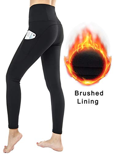 image for Dragon Fit High Waist Fleece Lined Yoga Leggings with 3 Pockets,Tummy 