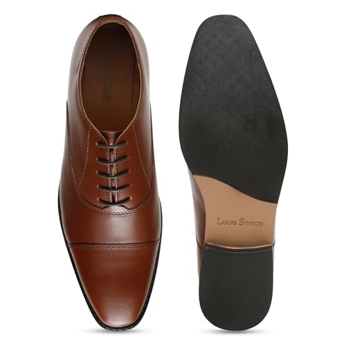 Image of LOUIS STITCH Men's Derby Shoes | Handmade Italian Leather Formal Shoes | Classic Lace-Up Derby Shoes for Men | Premium, Office & Wedding Shoes | Sizes 6-12