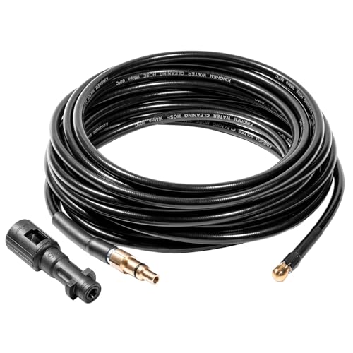 YUET 10M 排水管クリーニングホース アダプター付き フレキシブルチューブアンブロッカーと排水キット Karcher ケルヒャー高圧洗浄機 洗濯機 下水道交換用 クリーナーキット ケルヒャー Kärcher K シリーズ LAVOR PVC 素材の商品画像（Amazon）
