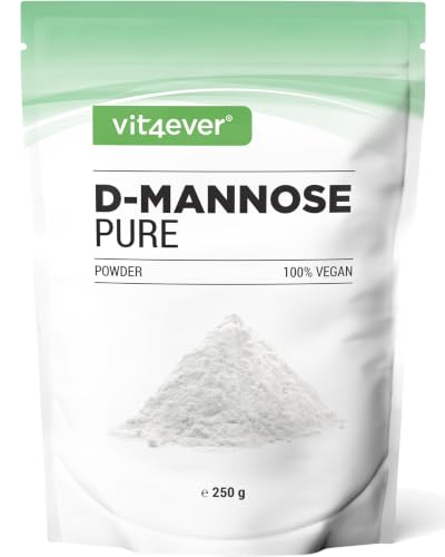 D-Mannose Pulver - 250 g - (4 1 Monate Vorrat) - Aus pflanzlicher Fermentation - Laborgeprüft - Rein & naturbelassen - Ohne Zusätze - Vegan