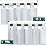 PONY DANCE Outdoorvorhang mit Abnehmbaren Schlaufen 2 Stücke H 243 x B 132 cm Outdoor Vorhänge Wasserdicht Balkon Vorhang Sonnenschutz Outdoor Gardinen für Pavillon, Grau-weiß