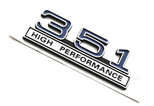 Image of 2pcs 351 5.8 Liter Engine High Performance Emblems Badge 3D Decals Stickers Cars Trucks (Chrome Blue)