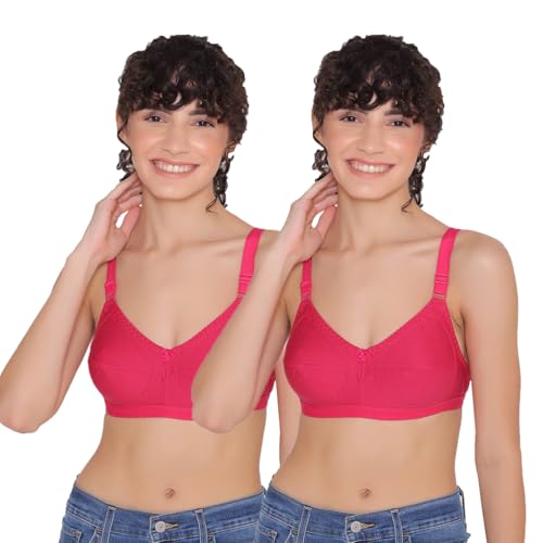 Image of INKURV Full Coverage Cotton Bra for Heavy Bust| Minimizer Bra for Women| Anti-Sagging Breast Lift Up| Non-Wired| Non-Padded Daily Use Bra for Ladies| Combo of 2