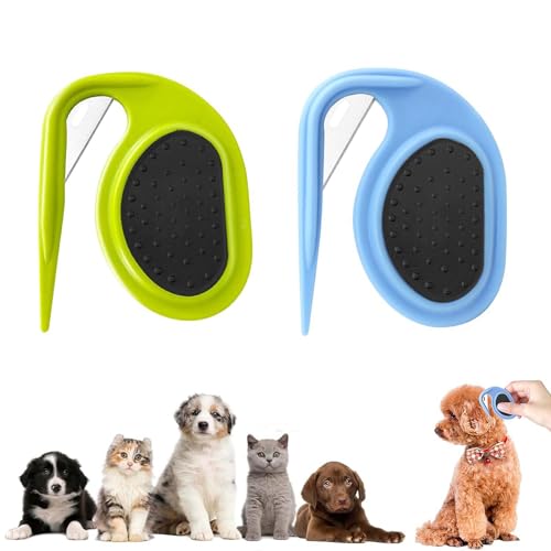 Generisch 2 piezas – Peine para eliminar el vello con nudos para gatos, peine de masaje para gatos, peine para eliminar nudos, peluquería para perros, peine para desenredar el pelo y enredos (verde +