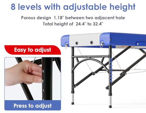 Image of CLORIS 84 inch Professional Massage Table 2 Section Portable Hold Up to 1000LBS
