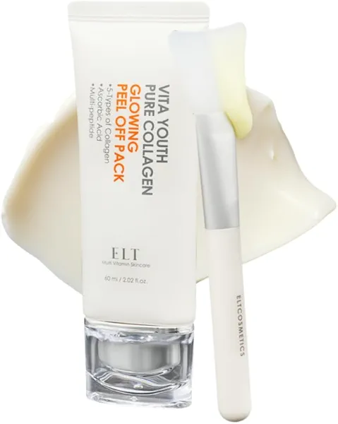 ELT Pure Collagen Peel Off Wrapping Facial Mask Pack with Silicone Brush (60 ml / 2.02 fl.oz) Hydrating face mask Korean Skincare