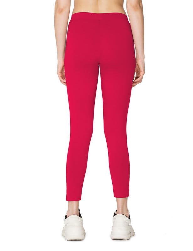 Image of VSTAR PL02 Women Ankle Length Stretchable Slim Fit Leggings with Secured Side Pocket | Moisture-Wicking | Soft Waistband & Cotton-Elastane Fabric