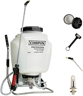 Chapin International 63900 Self Cleaning Backpack Sprayer, 4 gal, Translucent White