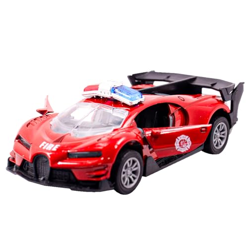 Image of Toy Cloud Bugatti Fire Brigade Car 1:32 Scale Die-Cast Metal Toy with Opening Doors and Pull Back Action Realistic Toy Car