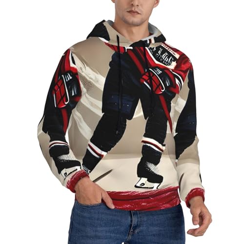 Sweat à capuche hockey homme noir 3XL pour un style décontracté au quotidien