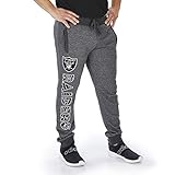 Zubaz Herren Men's Marbled Jogger Jogginghose NFL Las Vegas Raiders French Terry Meliert Dark Heather Grey Small, Teamfarbe