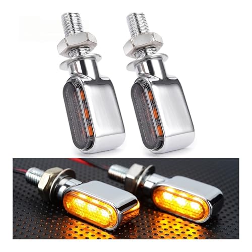 Clignotant universel pour moto 8mm boîtier silver robuste 12V - 2