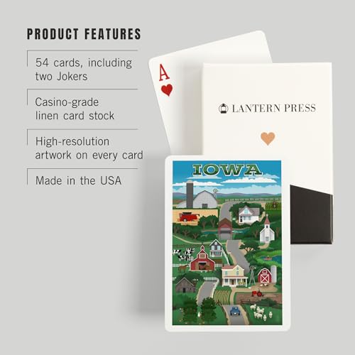 Baraja de Póker estilo retro Iowa 52 cartas para adultos miniatura 3