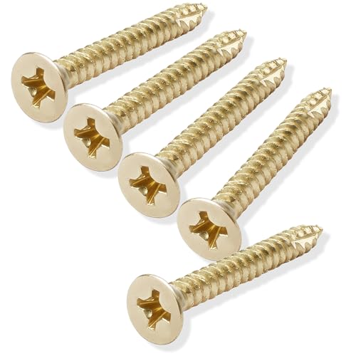 Cauldham Bright Brass Screws #9 x 1-1/2 Inch