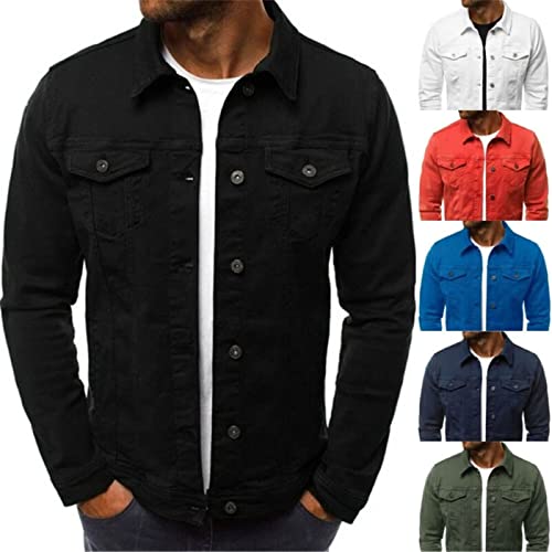 Veste en jean ajustée à revers Kelsiop noir vêtement décontracté