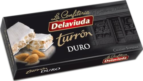 Delaviuda, Turrón Duro de Almendra, Turrón con Miel y Almendras Seleccionadas, Receta Tradicional, Sin Gluten y Sin Lactosa, Ideal para Cesta Navidad, Made in Spain, 200 Gramos