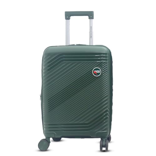 Image of AMERICAN TRAVELLER Tourisalined Trolley Bag| Polypropylene Hard Shell Luggage | Waterproof & Expandable Suitcase for Travel | 8 Smooth Spinner Wheels | Durable Travel Trolley Bag Set (24, Dark Green)