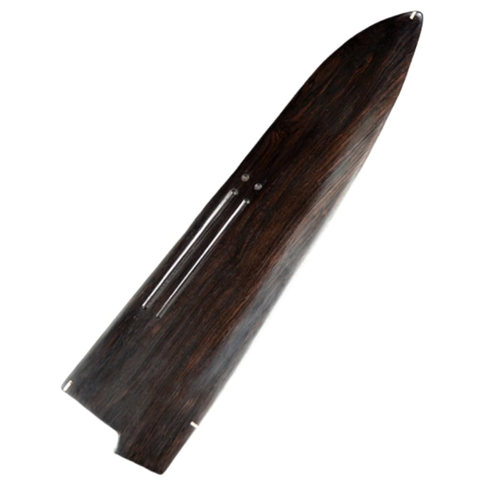 Aibote Handmade Natural Black Ebony Wood Japanese Gyuto Chef Knives Sheath Magnetic Knife Case Holder Protector Wooden Cover (240MM,9.5 Inch)