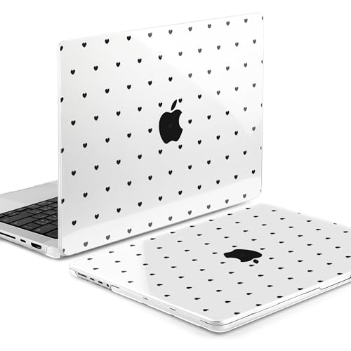 Image of MEEgoodo Case for MacBook Pro 16 inch 2026 2024 2023 2021,Laptop Shell Compatible with M5 M4 M3 M2 M1 Pro /Max Chip, Fit Model A3429 /A3428 /A3403 /A3186 /A2991 /A2780 /A2485, Black Hearts