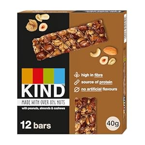 Kind Bars, Hazelnut Butter Milk Chocolate, Healthy Snack, Gluten Free Snack Bars, No Artificial Colours, Flavours or Preservatives, Multipack 12 x 40g