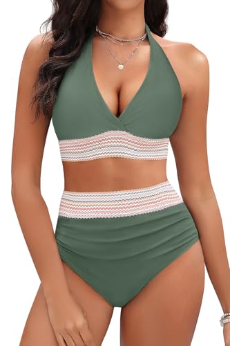 BELONGSCI Women's Beach Cover Up Dress - V-Neck Button Front, Ruffle Hem, Swimsuit Cover