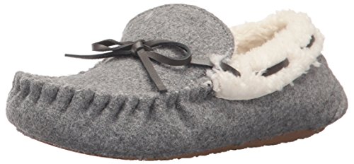 Stride Rite Unisex-Kid's Moccasin Slipper, Cozy Wool - Gray, 13-1 Little Kid