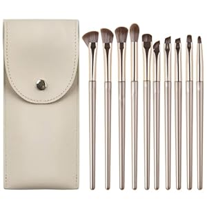10 Stück Pinselset Makeup, Professionelles Make up Pinsel set, Puder Foundation Lidschatten Concealer Eyeshadow Schmink Pinsel Mit Schminktasche