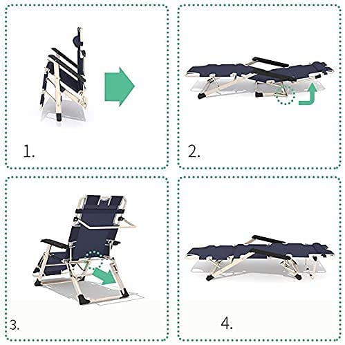 Chaise inclinée pliante MU robuste structure renforcée en acier pour extérieur - 3